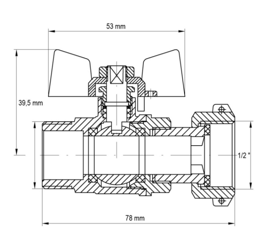 Кран із накидною гайкою 1/2" ГШБ KOER KR.220 (KR0164) - 2