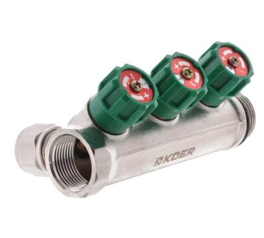 Коллектор вентильный с фитингом KOER KR.1123-3 3/4?x3 WAYS (KR2830) - 2