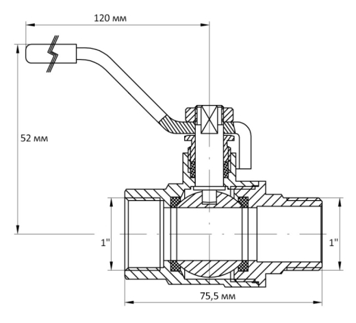 Кран кульовий KOER 1" ГШР (KR.215) (KR0029) - 5