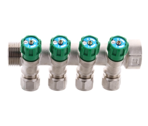 Коллектор вентильный с фитингом KOER KR.1124-4 1?x4 WAYS (KR2834) - 2