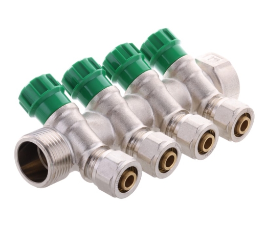 Коллектор вентильный с фитингом KOER KR.1124-4 1?x4 WAYS (KR2834) - 3