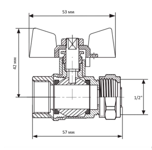 Кран кульовий KOER WING 16x1/2F (KR.352) (LL1655) - 5