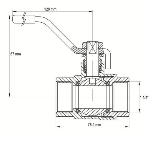 Кран кульовий KOER 1 1/4" ГГР ГАЗ (KR.214.G) (KR0115) - 2