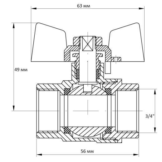 Кран кульовий KOER 3/4" ГГБ (KR.217.W) білий (KR0179) - 5