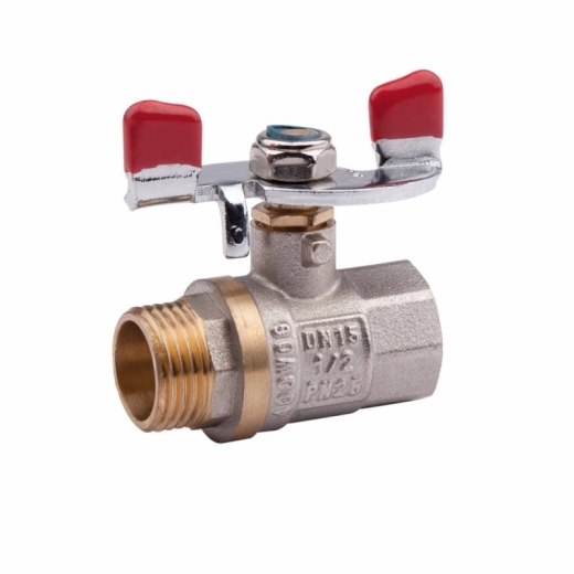 Кран шаровой Valve 1/2" ВН для воды (бабочка) - 1