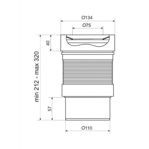 Гнучка труба для унітазу ANI Plast К821R - 2