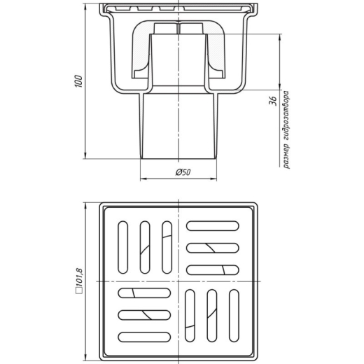 Трап ANI Plast TA5204 100х100 CV020085 - 2