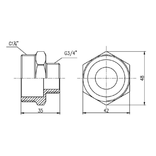 Ніпель редукційний SD Forte 1" 1/4х3/4" - 2