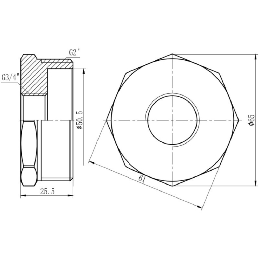 Футорка SD Forte 2"х3/4" НВ - 2