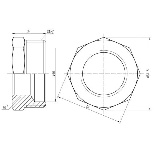 Футорка SD Forte 1" 1/2х1" НВ - 2