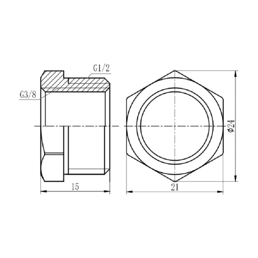 Футорка SD Forte 1/2"х3/8" НВ - 2