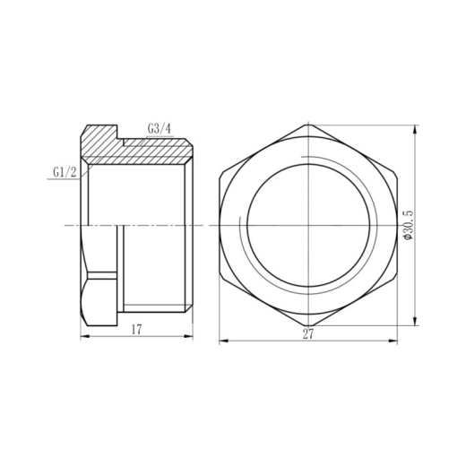 Футорка SD Forte 3/4"х1/2" НВ хром - 2