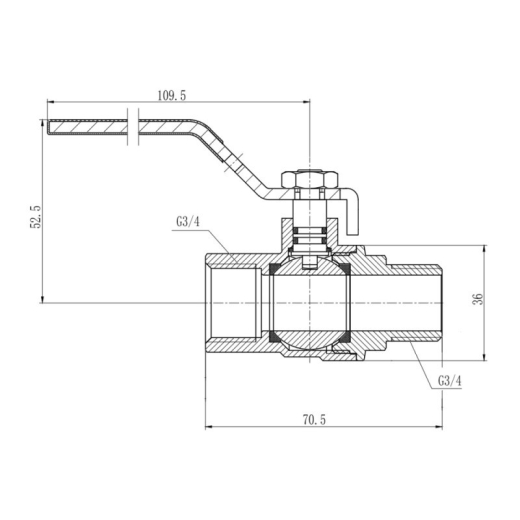 Кран шаровой SD Forte 3/4" ВН для газа (ручка) - 2