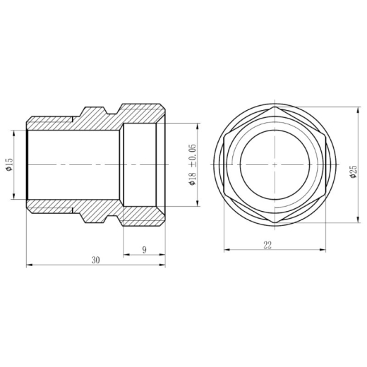 Муфта обжимная SD Forte 20х1/2" НР - 2