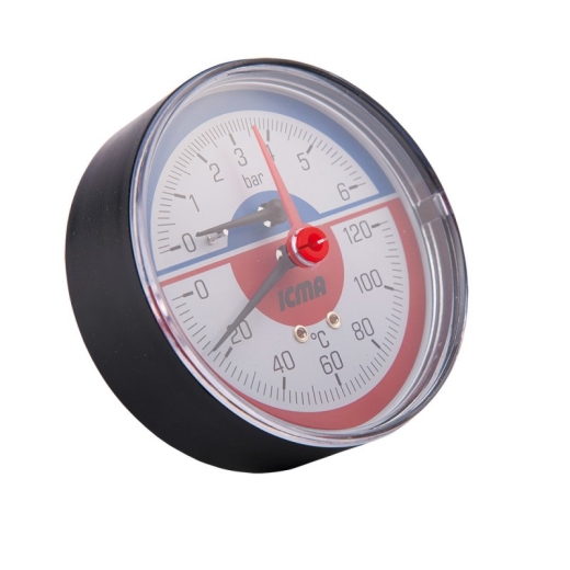 Термоманометр Icma 1/2" 0-6 бар, заднее подключение №259 - 1