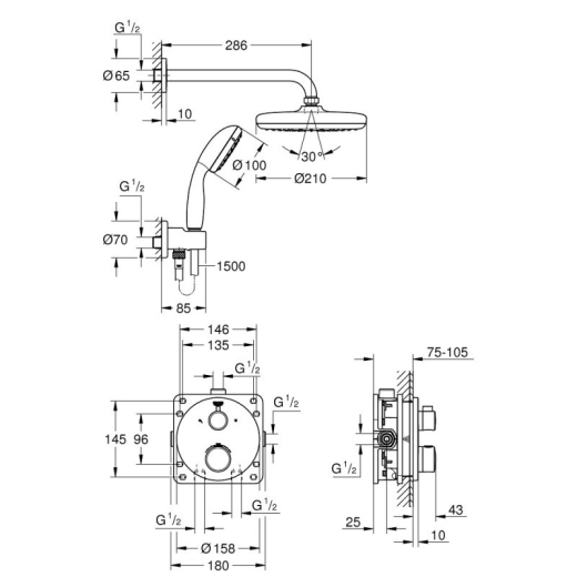 Душова система Grohe Grohtherm 34727000 - 2
