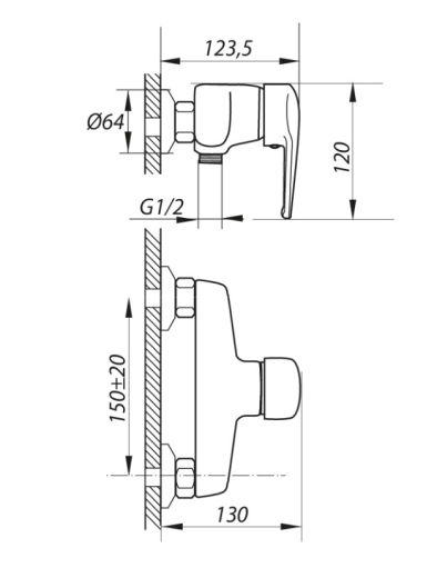 Смеситель для душа ZERIX GIT-A 182 ZX0037 - 2
