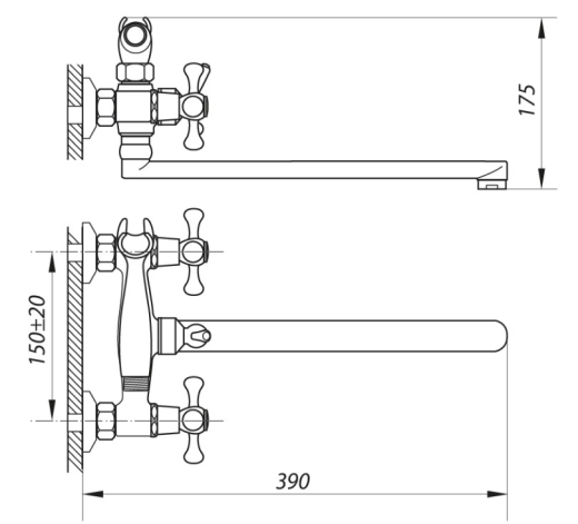 Смеситель для ванны ZERIX D4Q 827 ZX0009 - 2
