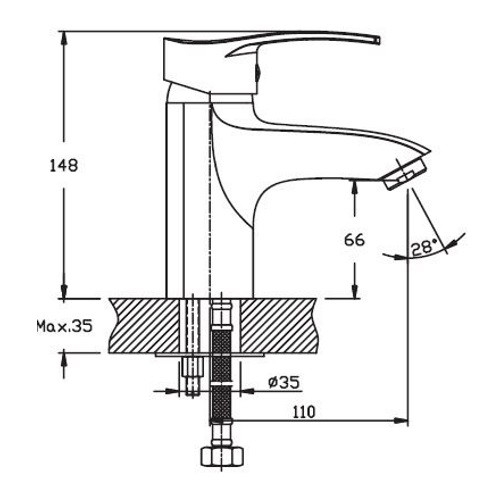 Смеситель для умывальника HAIBA Onix 001 HB0319 - 5