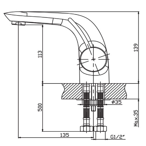 Смеситель для умывальника HAIBA ALASKA 001 HB0012 - 3