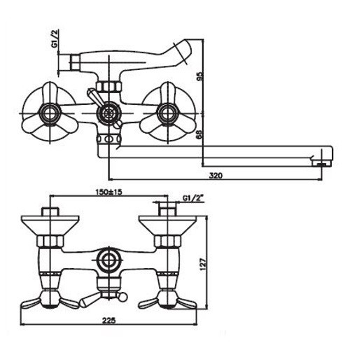 Смеситель для ванны HAIBA VILTA 143 HB0384 - 5