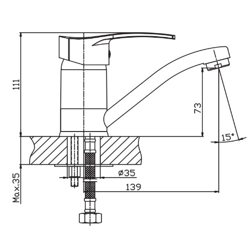 Смеситель для умывальника HAIBA ONIX 004-15СМ HB0768 - 5