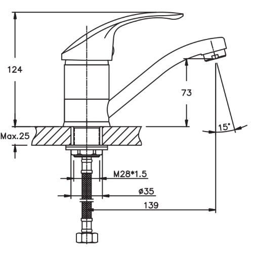 Смеситель для умывальника HAIBA MARS 555-15 CM HB0269 - 5