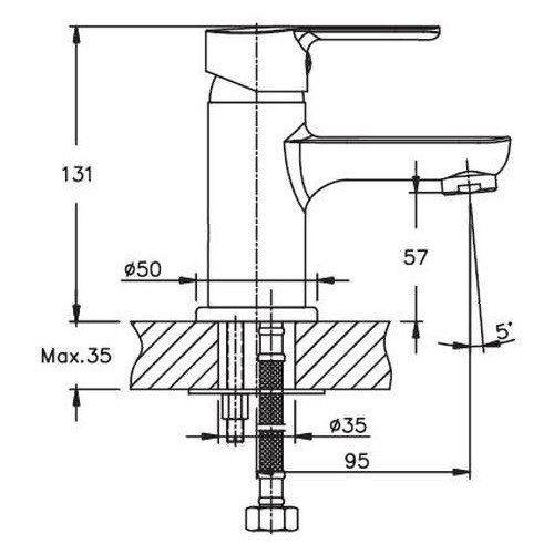 Смеситель для умывальника HAIBA MARCO 001 HB0874 - 3