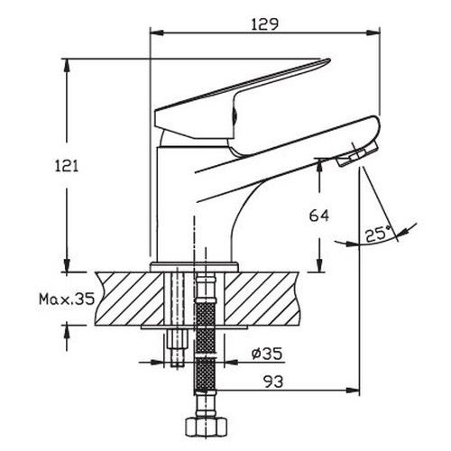 Смеситель для умывальника HAIBA NIKAS 001 HB0868 - 3