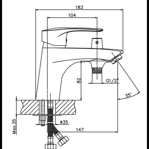Смеситель для умывальника Haiba Hansberg 001 SH HB0821 - 4