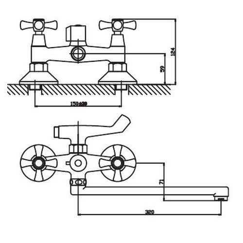 Змішувач для ванни HAIBA SMES 140 EURO RUBBER HB0780 - 6