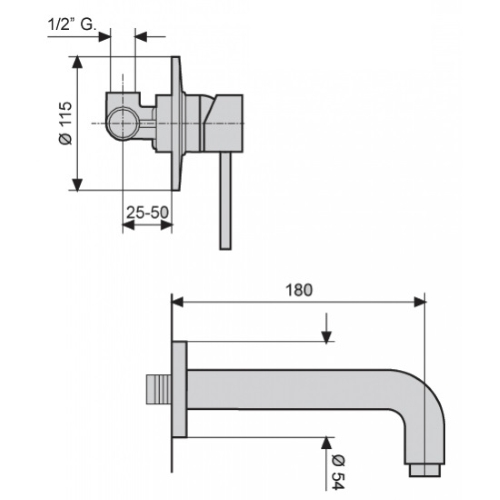 Смеситель для раковины Emmevi Piper CR45055 - 2