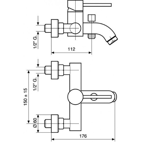 Смеситель для ванны Emmevi Piper CR45001 - 2