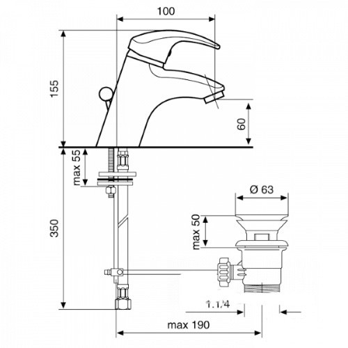 Смеситель для раковины Emmevi Luxor CO7003R - 2