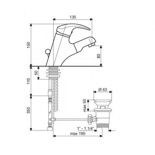 Смеситель для раковины Emmevi Luxor SC7096R - 2