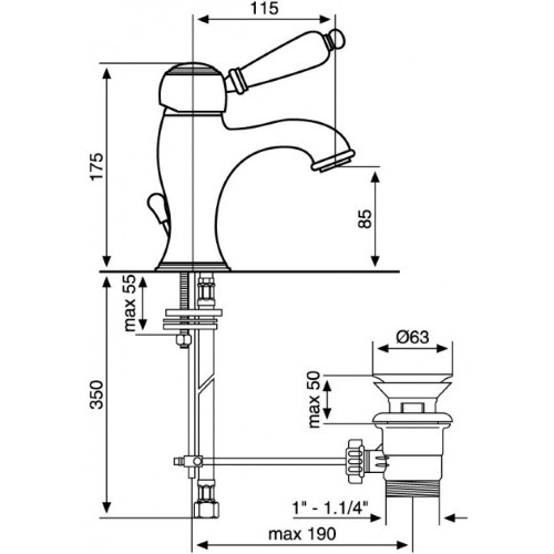 Смеситель для раковины Emmevi Laguna BR40063 - 2