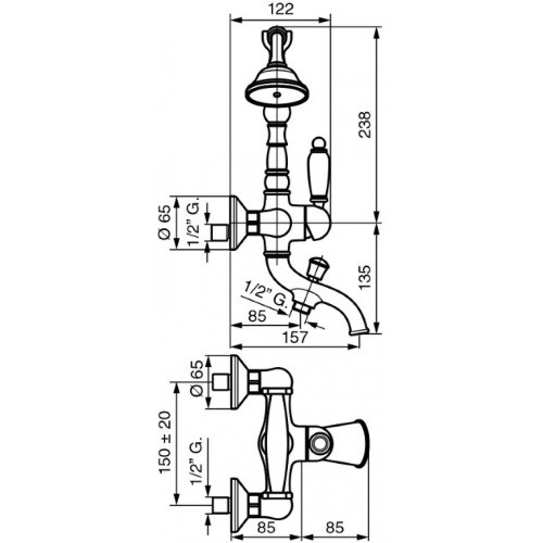 Смеситель для ванны Emmevi Laguna BR40011 - 2