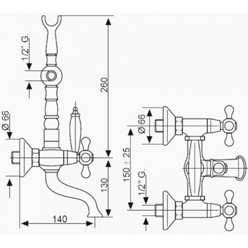 Смеситель для ванны Emmevi Old RA12611 - 2
