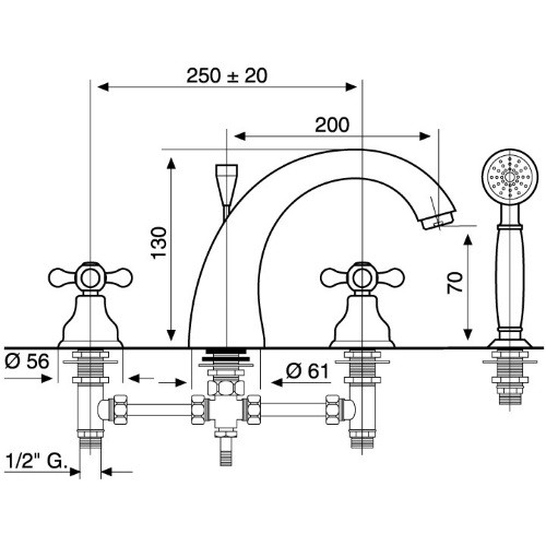 Смеситель для ванны Emmevi Deco BR12120 - 2