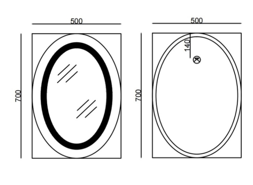 Зеркало MIXXUS Plain MV02-50x70 часы, LED-подсветка, антизапотевка (MI6010) - 5