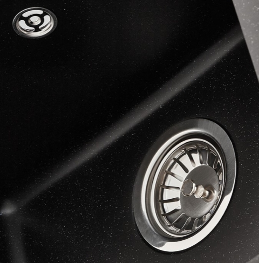 Мойка гранитная кухонная ZERIX ZS-6250S-03 Black (ZX4588) - 4