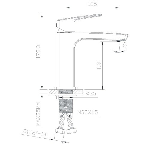 Смеситель для раковины Imprese Grafiky ZMK041807010 - 2