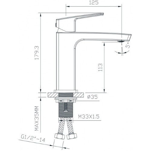 Смеситель для раковины Imprese Grafiky ZMK061901010 - 2