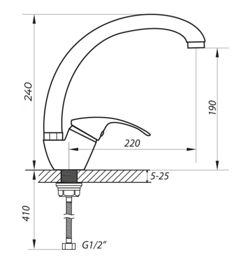 Змішувач для мийки ZERIX YUB 135-B ZX0414 - 4