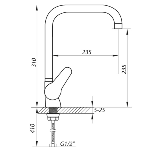 Змішувач для мийки ZERIX SOP7 146-B ZX2653 - 2