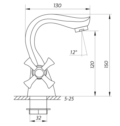 Смеситель для умывальника ZERIX MED-A 722 ZX2801 - 3
