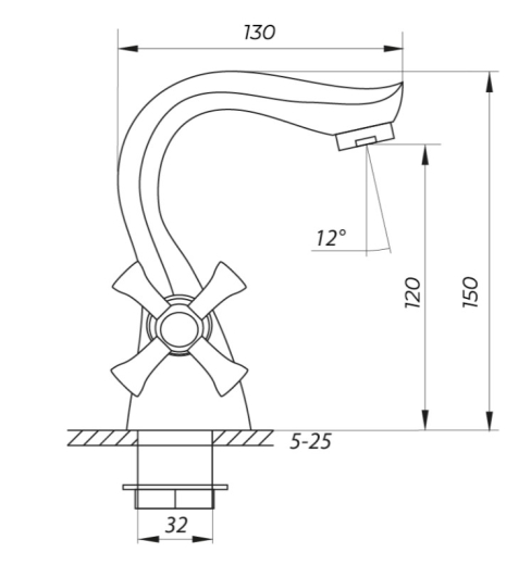 Смеситель для раковины ZERIX MED-A 827 ZX0202 - 3