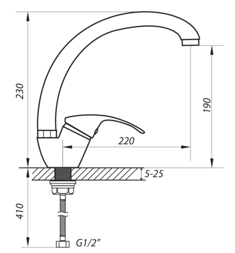 Змішувач для мийки ZERIX YUB 135 ZX0101 - 2