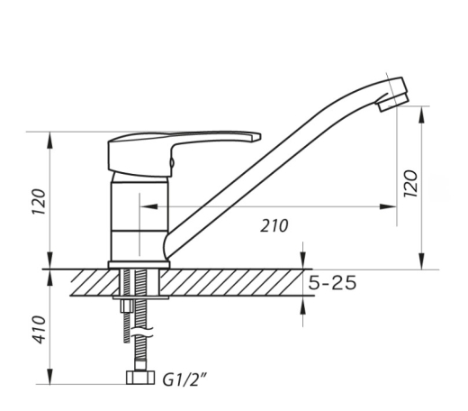 Змішувач для мийки ZERIX PED-A 182 ZX0060 - 2