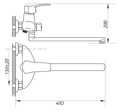 Смеситель для ванны ZERIX NHK 270 ZX0159 - 2